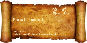 Mandl Imbert névjegykártya